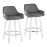 Cinch - Contemporary Fixed-Height Swivel Counter Stool (Set of 2) - White Wood And Round Footrest