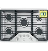 GE JGP5030SLSS - 30 in. 5-Burner Natural Gas Cooktop with Simmer Burner, Power Burner and Dishwasher Safe Grates - Stainless Steel