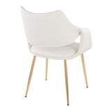 Curvo - High Back Upholstered Chair (Set of 2) - Gold Metal Legs