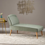 Fabric Chaise Lounge With Rubberwood Frame - Slate