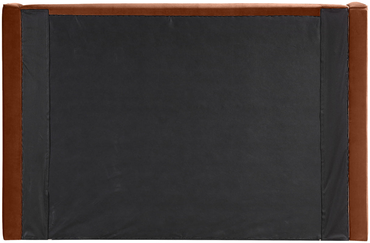 Kendall - Velvet Upholstered Bed - Cognac