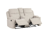 Galya - Motion Loveseat With Console - Light Gray