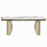 Cora - Dining Table - Ceramic Top & Golden Champange
