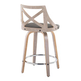 Charlotte - Farmhouse Fixed-Height Swivel Counter Stool (Set of 2)