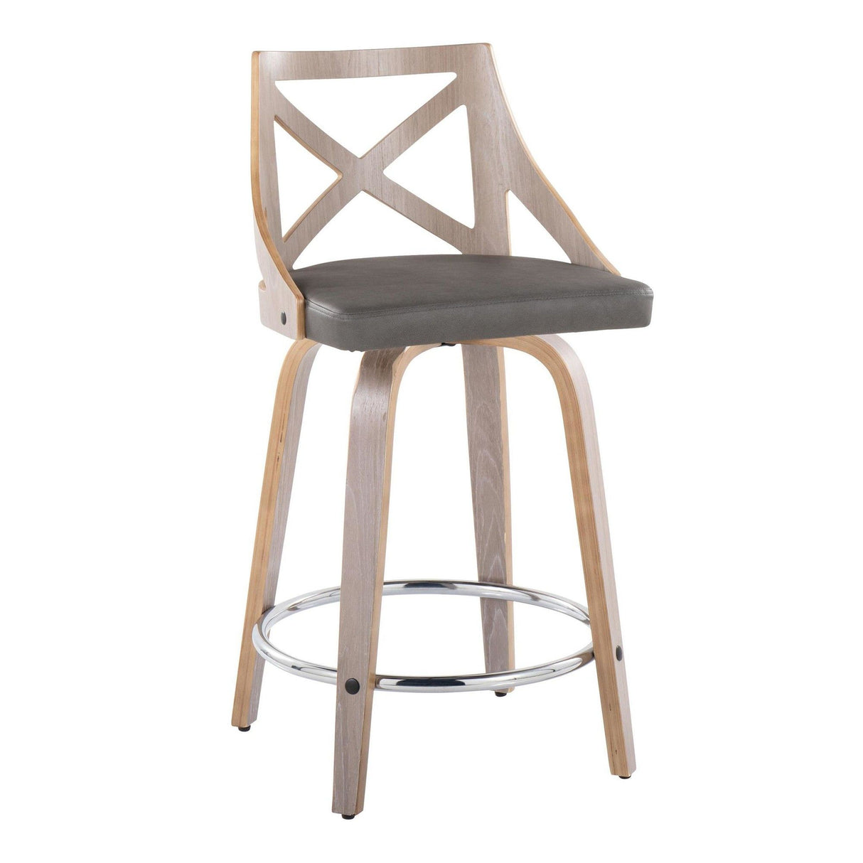 Charlotte - Farmhouse Fixed-Height Swivel Counter Stool (Set of 2)