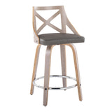 Charlotte - Farmhouse Fixed-Height Swivel Counter Stool (Set of 2)