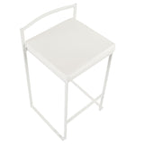 Fuji - Contemporary Stackable Counter Stool (Set of 2) - White Frame