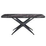 Klaus - Dining Table - Crystal Tempered Glass Top & Black Finish