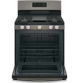 GE JGBS66EEKES - 30 in. 5 cu. ft. Gas Range with 5 Sealed Burners & Griddle - Slate