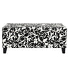 Luxury Storage Ottoman With Floral Patterned Fabric, Soft-Close Hinges, Multi Functional