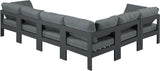 Nizuc - Outdoor Patio 6 Piece Modular Sectional With Gray Frame