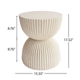 Side Table With Speckled Ribbed Texture