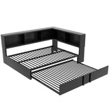 Daybed With Trundle, Storage Cabinets And USB Ports