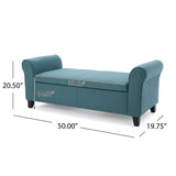 Hayes - Armed Storage Bench With Rolled Arms And Button Tufting