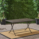 Saffron - Outdoor Rectangle Folding Dining Table - Brown Multi