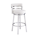 Titana - Swivel Faux Leather And Brushed Stainless Steel Bar Stool