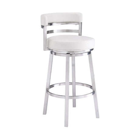 Titana - Swivel Faux Leather And Brushed Stainless Steel Bar Stool
