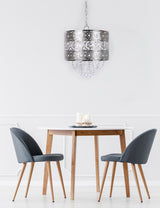 Tangier - Metal Pendant Lamp - Polished Nickel, Clear Crystal