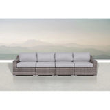 Contemporary Outdoor Rattan Wicker Sectional Seating Group With Cushions