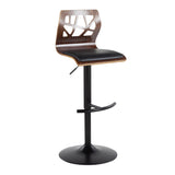 Folia - Adjustable Barstool (Set of 2) - Black And Walnut