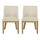 Modern Dining Chair With Durable Fabric Upholstery And Sturdy Wooden Frame (Set of 2)