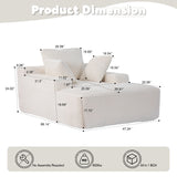 Oversized Chaise Lounge Chair Cozy Cloud Couch With 3 Throw Pillows And Wide Armrest