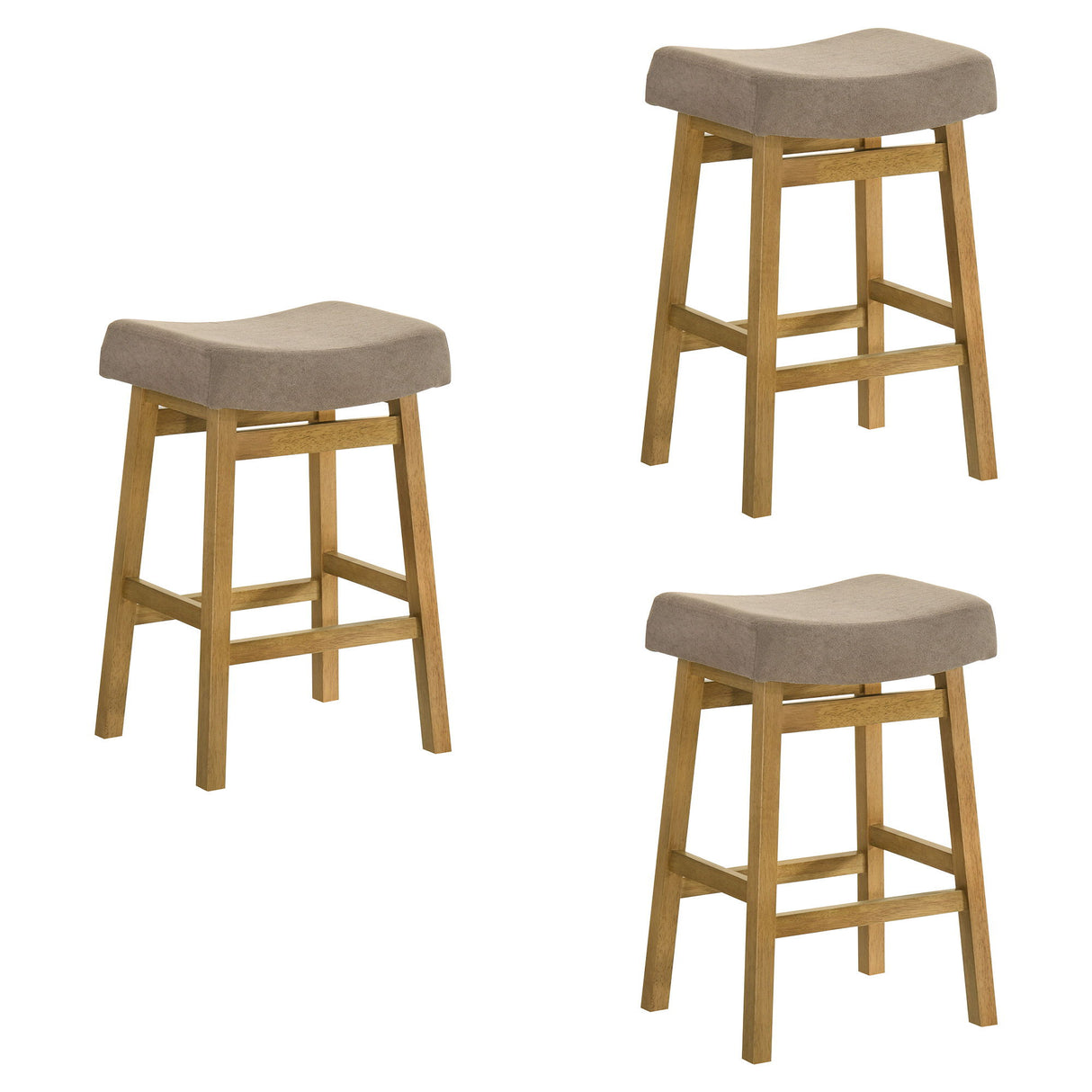 Lenon - Modern Farmhouse Wood Counter Height Kitchen Bar Stool