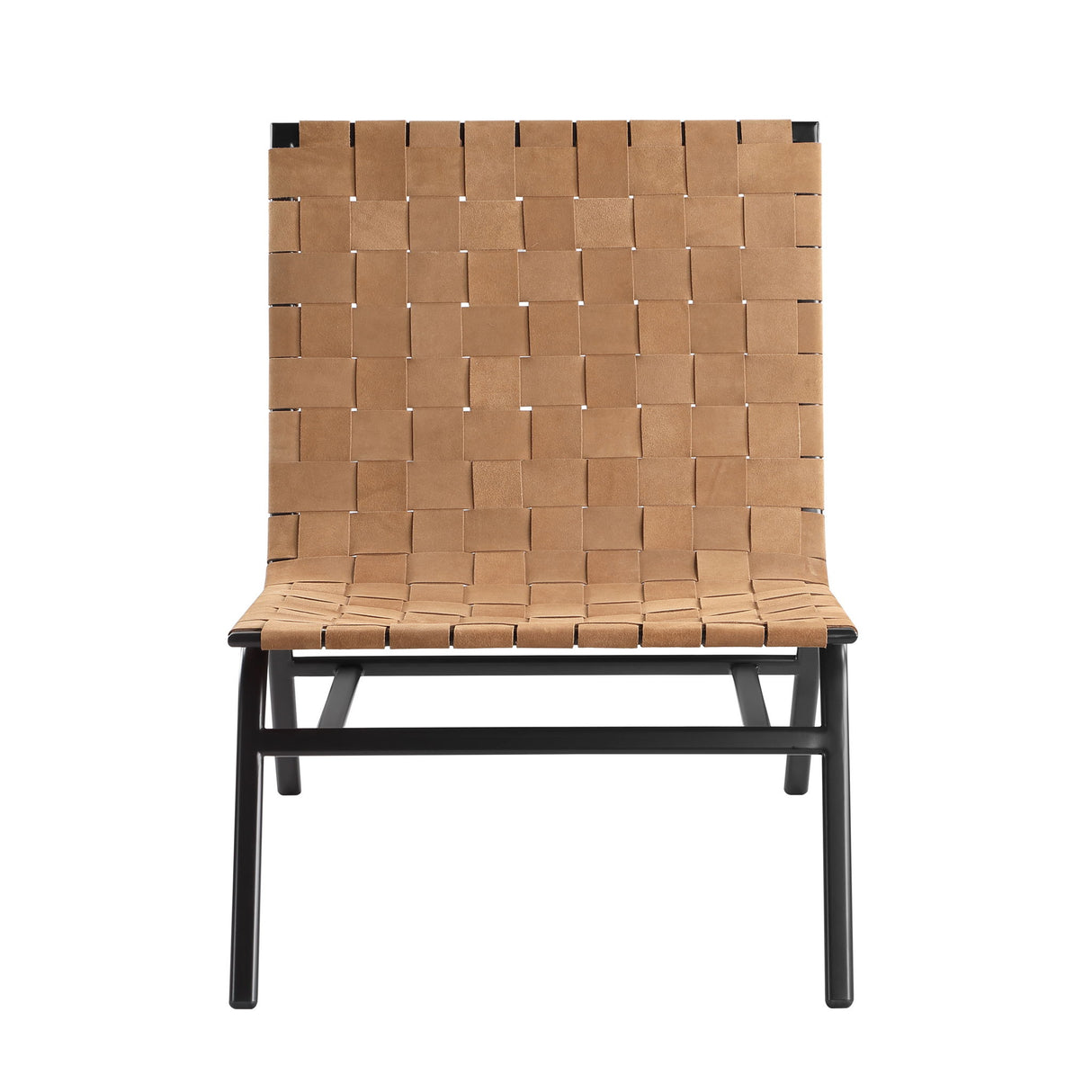 Camden - Woven Accent Chair With Basket Weave Design Metal Frame - Brown