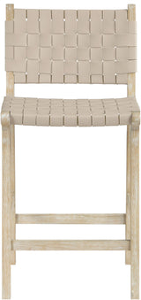 Entwine - Vegan Leather Upholstered Counter Stool - Painted Natural