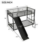 Metal Bunk Bed With Slide, Durable Steel Frame