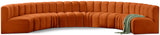 Arc - Velvet 8 Piece U-Shaped Modular Sofa