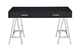 Coleen - Writing Desk - Black High Gloss & Chrome