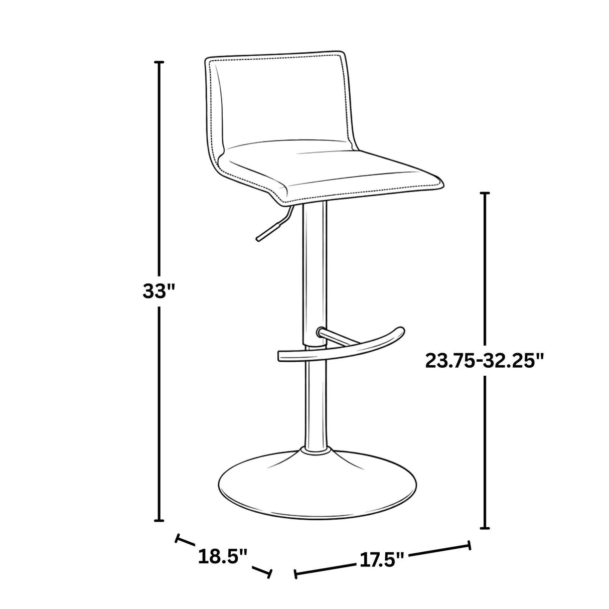Mara - Adjustable Barstool (Set of 2) - Chrome Metal