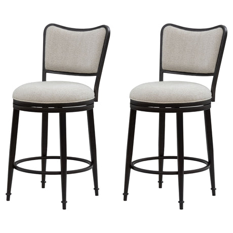 Baxter - Steel Frame Fabric Upholstered Swivel Counter Height Barstool