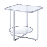 Hollo - End Table - Glass & Chrome
