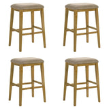 Jane - Contemporary Transitional Wood Bar Height Kitchen Bar Stool