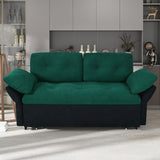 Modern Convertible Sleeper Sofa Bed With Pull-Out Queen Design, Side Storage & Thick Cushions