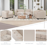 Upholstered 3 Piece Sofa Set With Legs