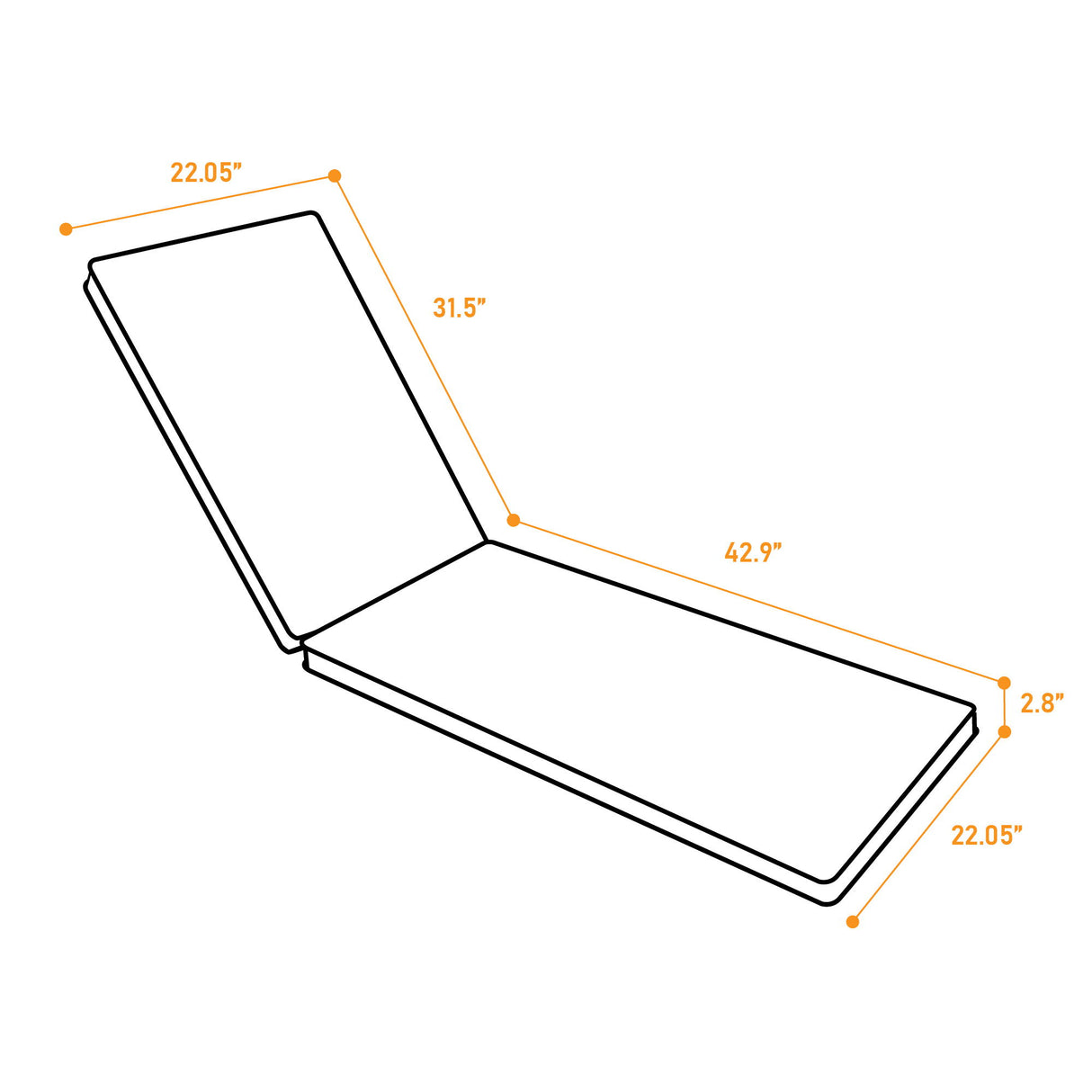 2 Piece Outdoor Chaise Lounge Cushion Set, Replacement Cushions For Patio Furniture, Flag - Red Striped