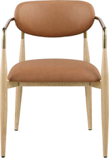 Ronda - Vegan Leather Upholstered Dining Arm Chair - Natural Legs