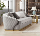 HD-7008 - Loveseat - Gray / Gold