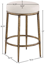 Ferro - Upholstered Backless Counter Stool With Brushed Gold Base