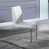 Palton - Side Chair Set of 2) - White Synthetic Leather & Chrome