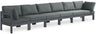 Nizuc - Outdoor Patio 6 Seat Modular Sofa With Gray Frame