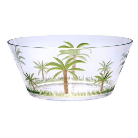 Palm Tree Acrylic Serving Bowls, Unbreakable Large Plastic Bowls