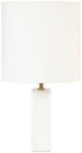 Vellum - Genuine Marble Base And Linen Textured Fabric Shade Table Lamp