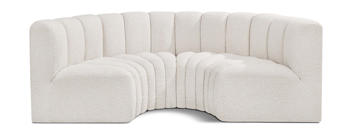 Arc - Boucle Fabric 4 Piece U-Shaped Modular Sofa