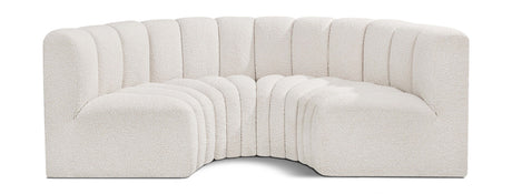 Arc - Boucle Fabric 4 Piece U-Shaped Modular Sofa