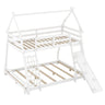 Twin Over Queen House Bunk Bed With Climbing Nets And Climbing Ramp