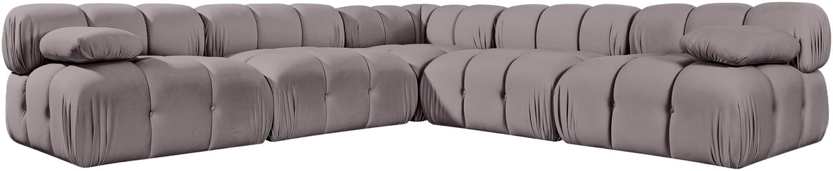 Orin - Velvet Fabric 5 Piece Modular Sectional